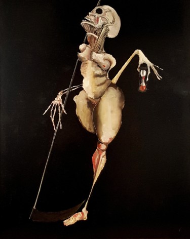 Peinture intitulée "Vénus à la faulx 01…" par Dominique Laude, Œuvre d'art originale, Huile