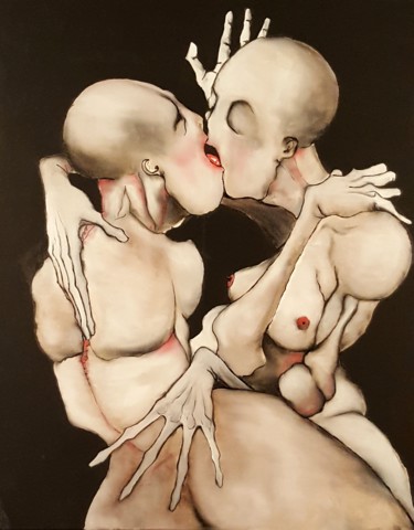 Peinture intitulée "Love" par Dominique Laude, Œuvre d'art originale, Huile