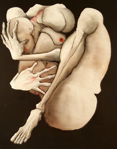 Peinture intitulée "Réflexion" par Dominique Laude, Œuvre d'art originale, Huile