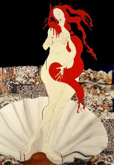 Peinture intitulée "Birth of Venus / Pl…" par Dominique Laude, Œuvre d'art originale, Huile