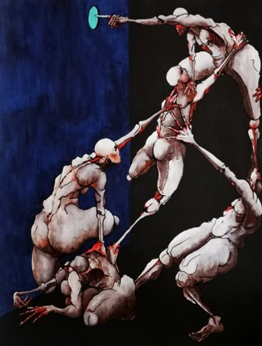 Картина под названием "Search" - Dominique Laude, Подлинное произведение искусства, Масло