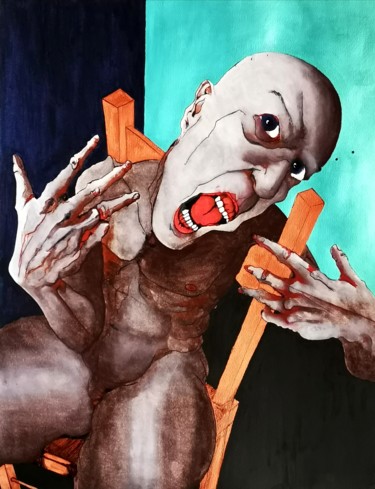 Картина под названием "The ass screwed on…" - Dominique Laude, Подлинное произведение искусства, Масло