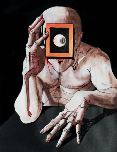 "Autoportrait cyclop…" başlıklı Tablo Dominique Laude tarafından, Orijinal sanat, Petrol