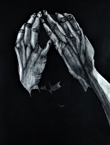 Peinture intitulée "Mains" par Dominique Laude, Œuvre d'art originale, Graphite