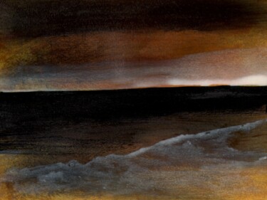 Malerei mit dem Titel "Meditative landscap…" von Dominique Leblanc, Original-Kunstwerk, Tinte