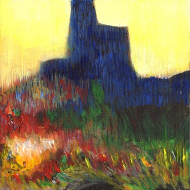 Malerei mit dem Titel "La montagne" von Dominique Leblanc, Original-Kunstwerk, Acryl