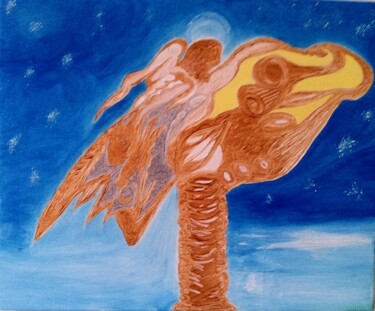 Peinture intitulée "Musicien du ciel -…" par Dominique Lerou (DOMINETTE), Œuvre d'art originale, Huile