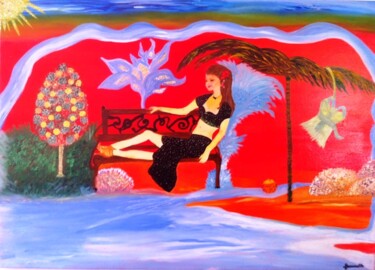 Peinture intitulée "Scarlett au pays de…" par Dominique Lerou (DOMINETTE), Œuvre d'art originale, Huile