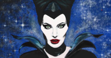 Schilderij getiteld "Maleficient" door Dominique Lhermet, Origineel Kunstwerk, Digitaal Schilderwerk