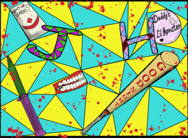 「Blood on love Joker…」というタイトルのデジタルアーツ Dominique Lhermetによって, オリジナルのアートワーク, デジタル絵画