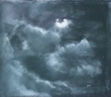 Painting titled "Pleine lune" by Dominique Maisonneuve, Original Artwork, Pastel