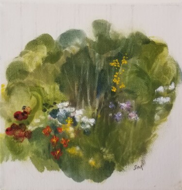 Peinture intitulée "Jardin au printemps" par Dominique Maisonneuve, Œuvre d'art originale, Huile
