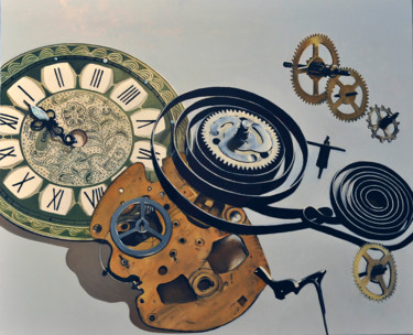 Peinture intitulée "du temps devant soi" par Dominique Manchet, Œuvre d'art originale, Huile Monté sur Châssis en bois