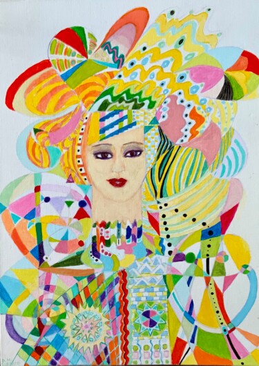 Painting titled "EFFERVESCENCE" by Dominique-Marie Gibaud Ubelmann, Original Artwork, Gouache Mounted on Cardboard