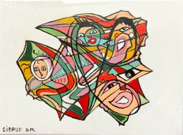 Malerei mit dem Titel "Chassé-croisé rythm…" von Dominique-Marie Gibaud Ubelmann, Original-Kunstwerk, Acryl Auf Keilrahmen a…