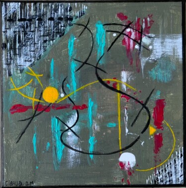 Painting titled "Rythme" by Dominique-Marie Gibaud Ubelmann, Original Artwork, Acrylic Mounted on Wood Stretcher frame