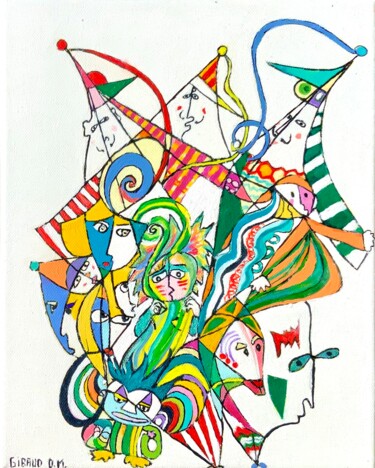 Картина под названием "Tohu-bohu" - Dominique-Marie Gibaud Ubelmann, Подлинное произведение искусства, Масло