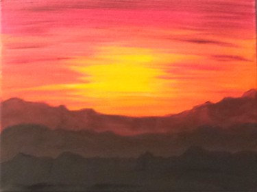 Painting titled "Sunset" by Dominique Meier, Original Artwork, Acrylic