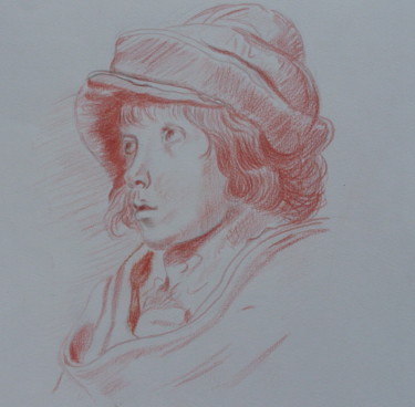 Drawing titled "copier Rubens !" by Dominique Metras, Original Artwork