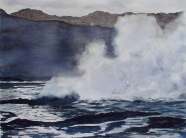 Peinture intitulée "Source d'eau chaude…" par Dominique Metras, Œuvre d'art originale