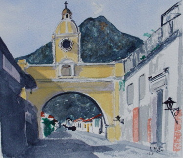 Painting titled "Antigua (Guatemala)" by Dominique Metras, Original Artwork