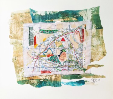 Au fil des voyages #2 Art textile intitulée "Au fil des voyages…" par Dominique Mireille Richard, Œuvre d'art originale, Broderie