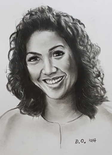 Drawing titled "Alexia Rabé" by Dominique Obry, Original Artwork, Pastel