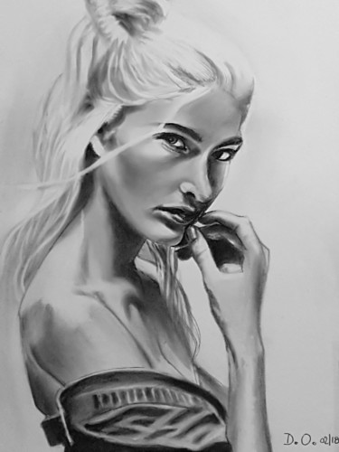 Drawing titled "Beauté viking" by Dominique Obry, Original Artwork