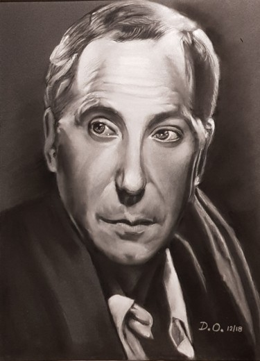 Drawing titled "Fabrice Luchini" by Dominique Obry, Original Artwork, Pastel