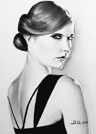 Drawing titled "Eva Green" by Dominique Obry, Original Artwork