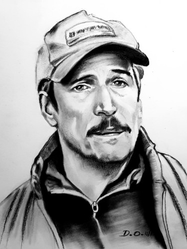 Drawing titled "Guillaume Canet" by Dominique Obry, Original Artwork, Graphite