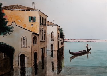 Dessin intitulée "Venise 2" par Dominique Obry, Œuvre d'art originale, Encre