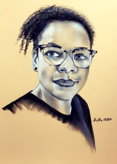 Dibujo titulada "Julie" por Dominique Obry, Obra de arte original, Pastel