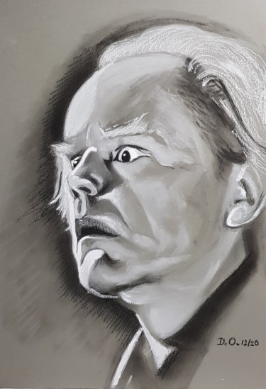 Drawing titled "Le Doc" by Dominique Obry, Original Artwork, Pastel