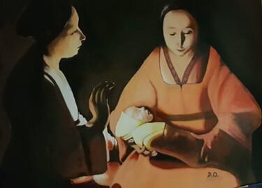 Malerei mit dem Titel "Hommage à Georges d…" von Dominique Obry, Original-Kunstwerk, Acryl