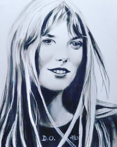 Drawing titled "Jane Birking" by Dominique Obry, Original Artwork, Graphite