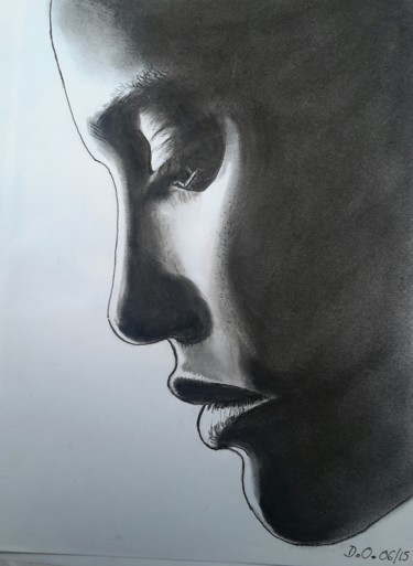 图画 标题为“Profil d'une femme…” 由Dominique Obry, 原创艺术品