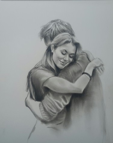 Drawing titled "Les amoureux .jpg" by Dominique Obry, Original Artwork