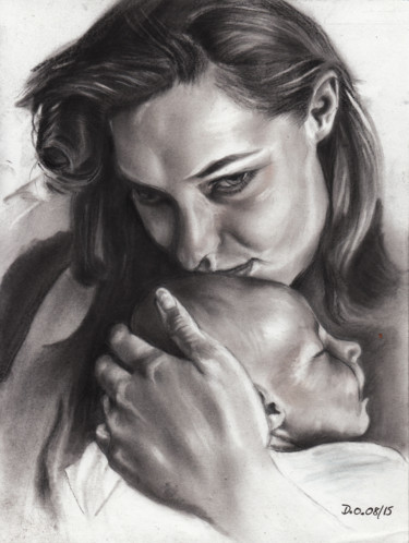 Drawing titled "La naissance." by Dominique Obry, Original Artwork