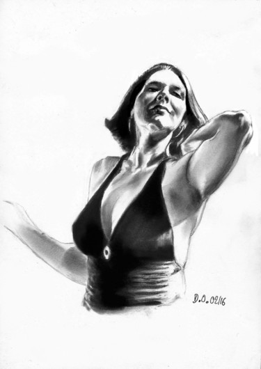 Dessin intitulée "Marion mon modèle v…" par Dominique Obry, Œuvre d'art originale, Graphite