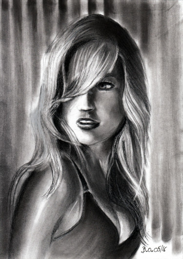 Drawing titled "regard-dans-le-noir…" by Dominique Obry, Original Artwork