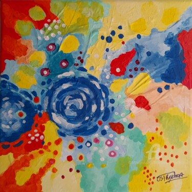 Painting titled "ABSTRAIT JUIN 3" by Dominique Ostrycharz, Original Artwork, Acrylic Mounted on Wood Stretcher frame