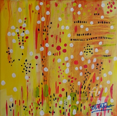 Painting titled "ABSTRAIT 2023  AVRI…" by Dominique Ostrycharz, Original Artwork, Acrylic Mounted on Wood Stretcher frame