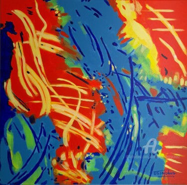 Painting titled "ABSTRAIT 2023 MAI 1" by Dominique Ostrycharz, Original Artwork, Acrylic Mounted on Wood Stretcher frame