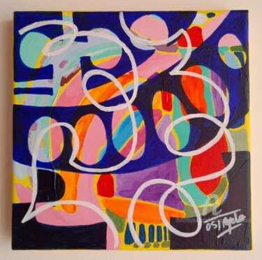 Painting titled "2024 JANVIER 1" by Dominique Ostrycharz, Original Artwork, Acrylic Mounted on Wood Stretcher frame