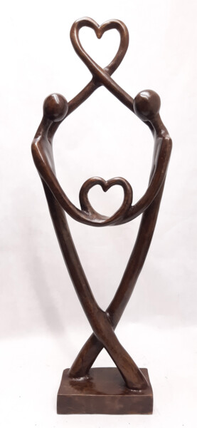 Sculpture titled "la chance en amour" by Dominique Peri, Original Artwork, Bronze