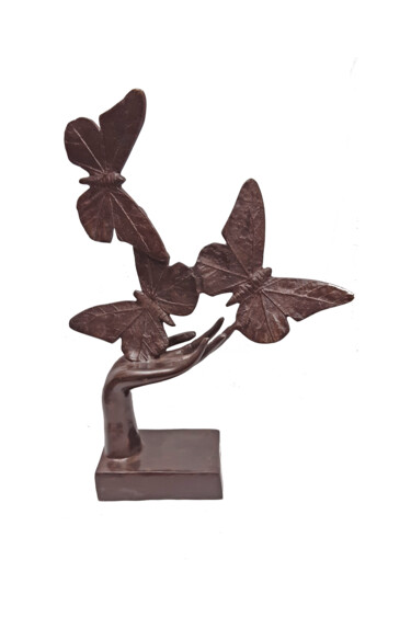 Sculpture intitulée "les papillons sur l…" par Dominique Peri, Œuvre d'art originale, Bronze
