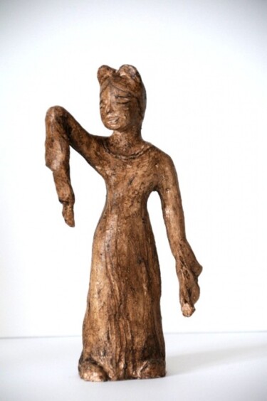 Skulptur mit dem Titel "Danseuse Chinoise" von Dominique Petit, Original-Kunstwerk, Terra cotta