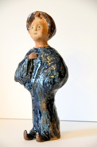 Sculpture titled "Dame Tang" by Dominique Petit, Original Artwork, Terra cotta