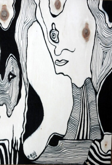Dessin intitulée "Venus d'ailleurs n°…" par Dominique Petit, Œuvre d'art originale, Encre